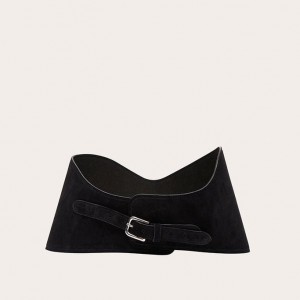 Black Little Liffner Flow Corset Suede Women's Belts | CSHKLN-013