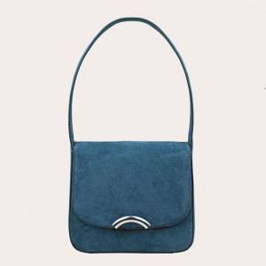 Blue Little Liffner Rainbow Suede Women's Tote Bag | TJLVGF-063