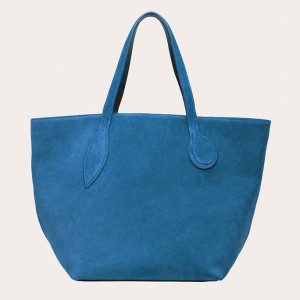 Blue Little Liffner Sprout Suede Women's Tote Bag | OTBGYZ-319