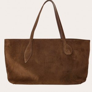 Brown Little Liffner Mega Sprout Suede Women's Tote Bag | JHCBGM-784