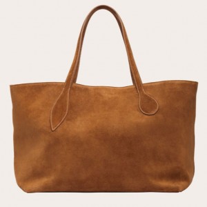 Brown Little Liffner Mega Sprout Suede Women's Tote Bag | YNABRU-426