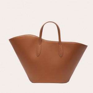 Brown Little Liffner Open Tulip Medium Women's Tote Bag | MTSOGC-758