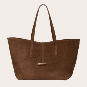 Brown Little Liffner Penne Suede Women's Tote Bag | BRXKMC-318