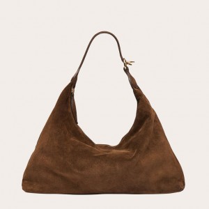 Brown Little Liffner Pillow Suede Women's Shoulder Bag | NGRCFT-015