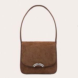 Brown Little Liffner Rainbow Suede Women's Tote Bag | LPECRQ-682