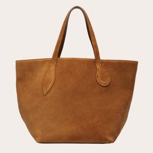 Brown Little Liffner Sprout Suede Women's Tote Bag | SJYGWL-152