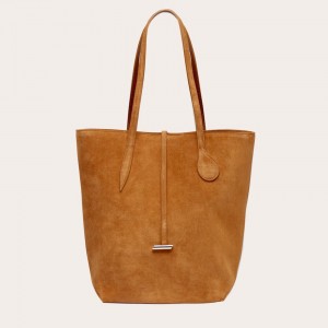 Brown Little Liffner Tall Sprout Suede Women's Tote Bag | CRFISO-608