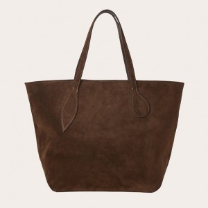 Dark Brown Little Liffner Sprout Suede Women's Tote Bag | JAXNLO-093