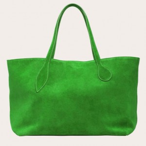 Green Little Liffner Mega Sprout Suede Women's Tote Bag | AKBVPI-257