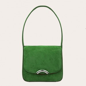 Green Little Liffner Rainbow Suede Women's Tote Bag | TORJWC-953