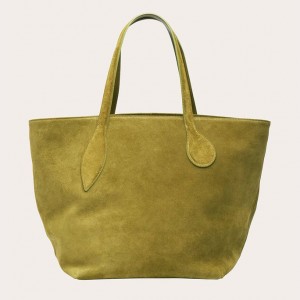 Green Little Liffner Sprout Suede Women's Tote Bag | POHABX-015