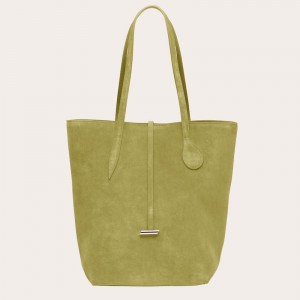 Green Little Liffner Tall Sprout Suede Women's Tote Bag | KGQMNL-534