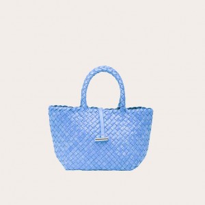 Light Blue Little Liffner Mini Leather Basket Women's Tote Bag | YVZWIX-536