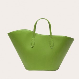 Light Green Little Liffner Open Tulip Medium Women's Tote Bag | XLDQNM-179