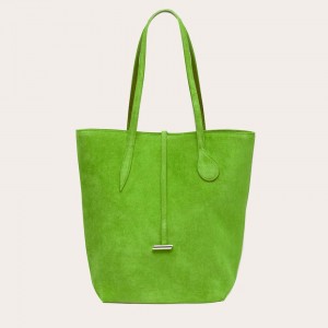 Light Green Little Liffner Tall Sprout Suede Women's Tote Bag | WDCXQS-057