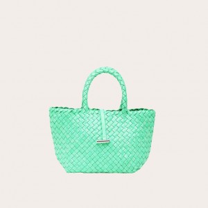 Mint Little Liffner Mini Leather Basket Women's Tote Bag | OJWHAK-745