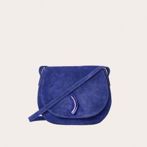 Navy Little Liffner Maccheroni Suede Women's Saddle Bags | CJDGIN-124