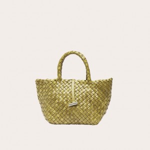 Olive Little Liffner Mini Leather Basket Women's Tote Bag | DEBLZW-518