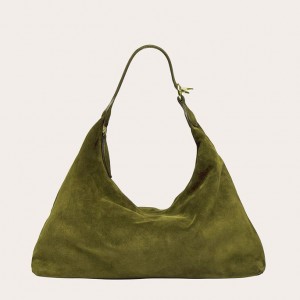 Olive Little Liffner Pillow Suede Women's Shoulder Bag | FHUJGA-530