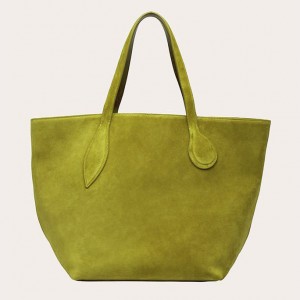 Olive Little Liffner Sprout Suede Women's Tote Bag | RKTHNE-046