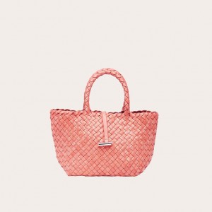 Orange Little Liffner Mini Leather Basket Women's Tote Bag | NRXIJZ-197