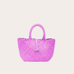 Pink Little Liffner Mini Leather Basket Women's Tote Bag | ZNFJXC-103