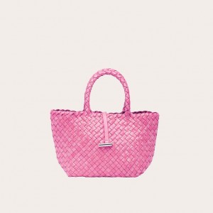 Pink Little Liffner Mini Leather Basket Women's Tote Bag | NTZPJB-271