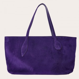 Purple Little Liffner Mega Sprout Suede Women's Tote Bag | IPCJFU-376