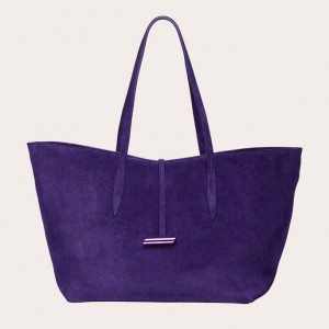 Purple Little Liffner Penne Suede Women's Tote Bag | ZHQXLO-538