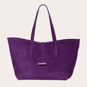 Purple Little Liffner Penne Suede Women's Tote Bag | VUKJNT-510