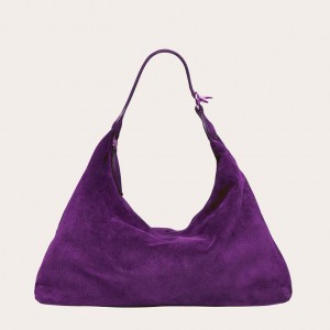 Purple Little Liffner Pillow Suede Women's Shoulder Bag | DGJPHS-123