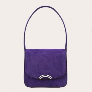 Purple Little Liffner Rainbow Suede Women's Tote Bag | EQXCLK-786