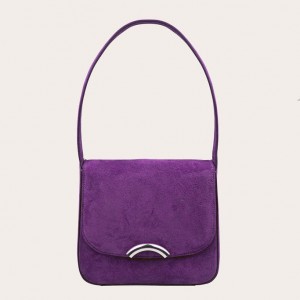 Purple Little Liffner Rainbow Suede Women's Tote Bag | QJUCYH-205