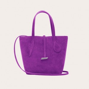 Purple Little Liffner Sprout Mini Suede Women's Tote Bag | IOQHYK-674