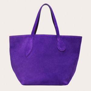 Purple Little Liffner Sprout Suede Women's Tote Bag | MXQUZJ-307