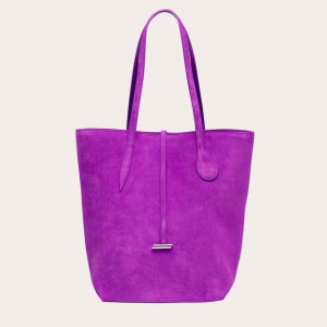 Purple Little Liffner Tall Sprout Suede Women's Tote Bag | HTQDPX-612