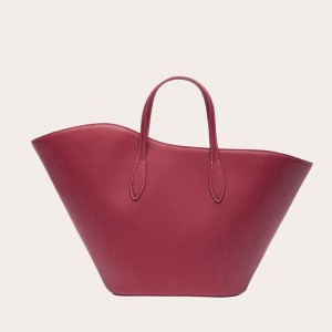 Red Little Liffner Open Tulip Medium Women's Tote Bag | KBWSHM-320