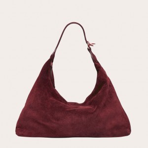 Red Little Liffner Pillow Suede Women's Shoulder Bag | OCBGWH-718