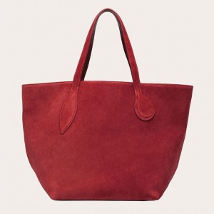 Red Little Liffner Sprout Suede Women's Tote Bag | RXCOEP-470