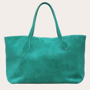 Turquoise Little Liffner Mega Sprout Suede Women's Tote Bag | LKNXUG-709