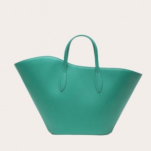 Turquoise Little Liffner Open Tulip Medium Women's Tote Bag | ZNYFSG-087