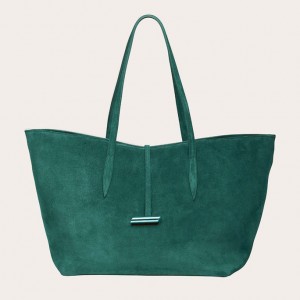 Turquoise Little Liffner Penne Suede Women's Tote Bag | MBYUIJ-963