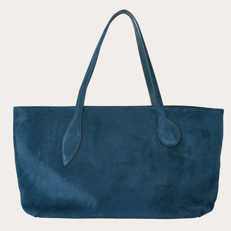 Blue Little Liffner Mega Sprout Suede Women\'s Tote Bag | CNMXEO-765