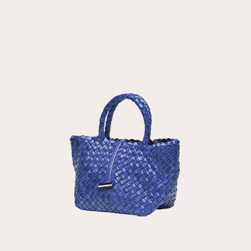 Blue Little Liffner Mini Leather Basket Women's Tote Bag | QKMATR-034