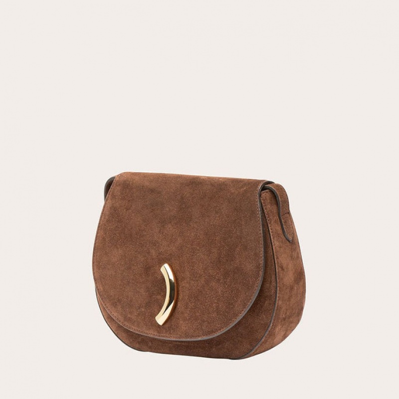 Brown Little Liffner Maccheroni Suede Women's Saddle Bags | RKTGSW-701