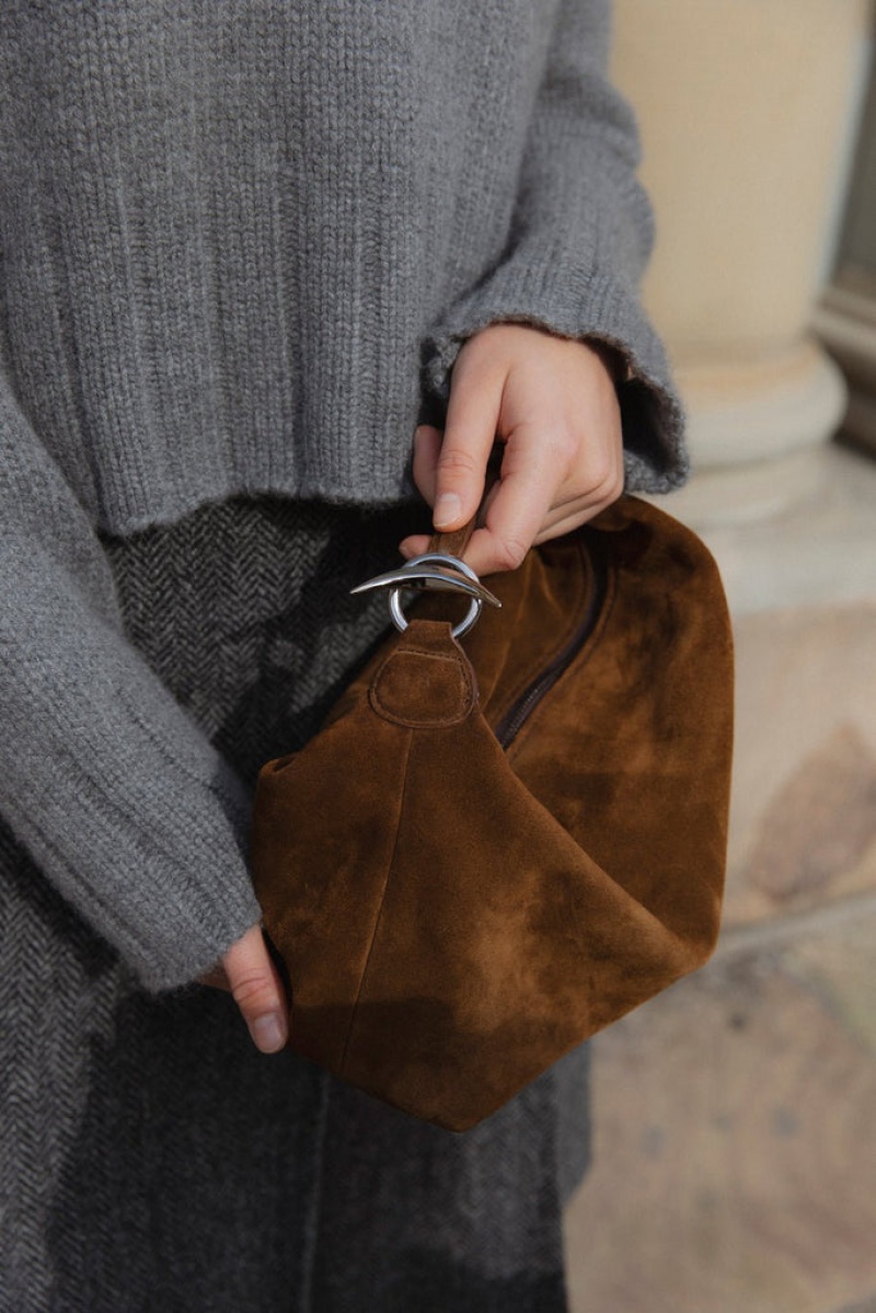 Brown Little Liffner Pillow Suede Women's Shoulder Bag | FVAEOY-462