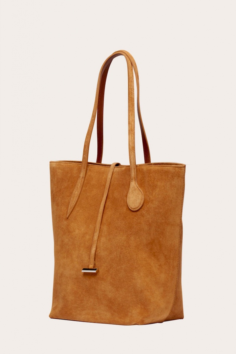 Brown Little Liffner Tall Sprout Suede Women's Tote Bag | CRFISO-608