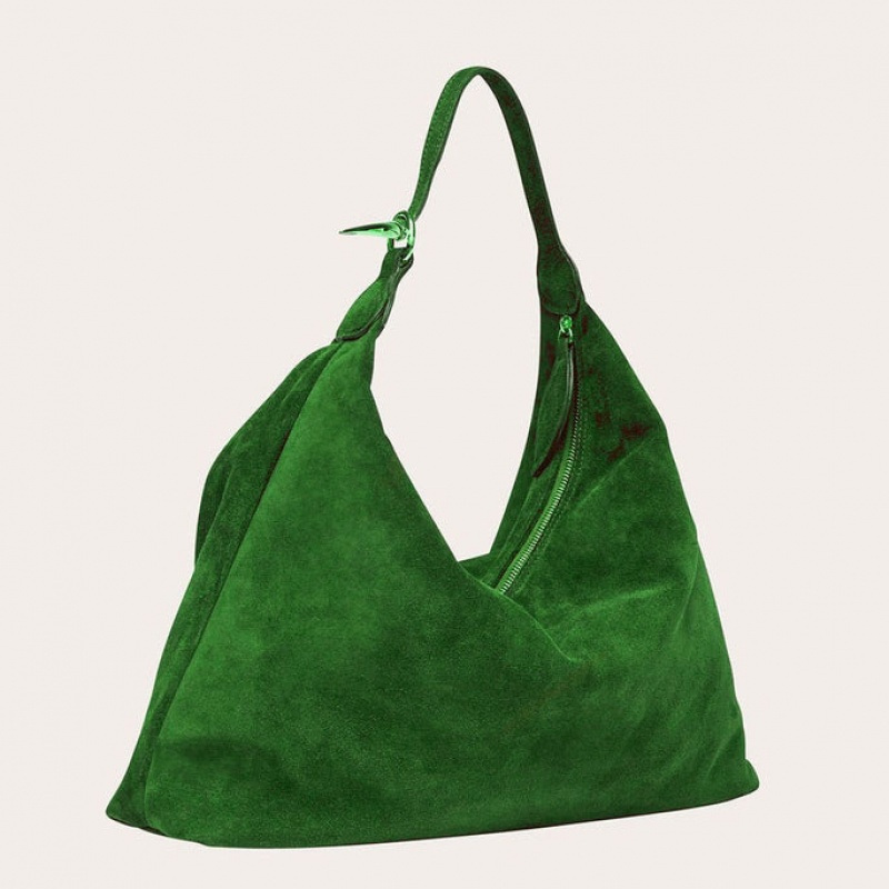 Green Little Liffner Pillow Suede Women's Shoulder Bag | JDCIZF-074