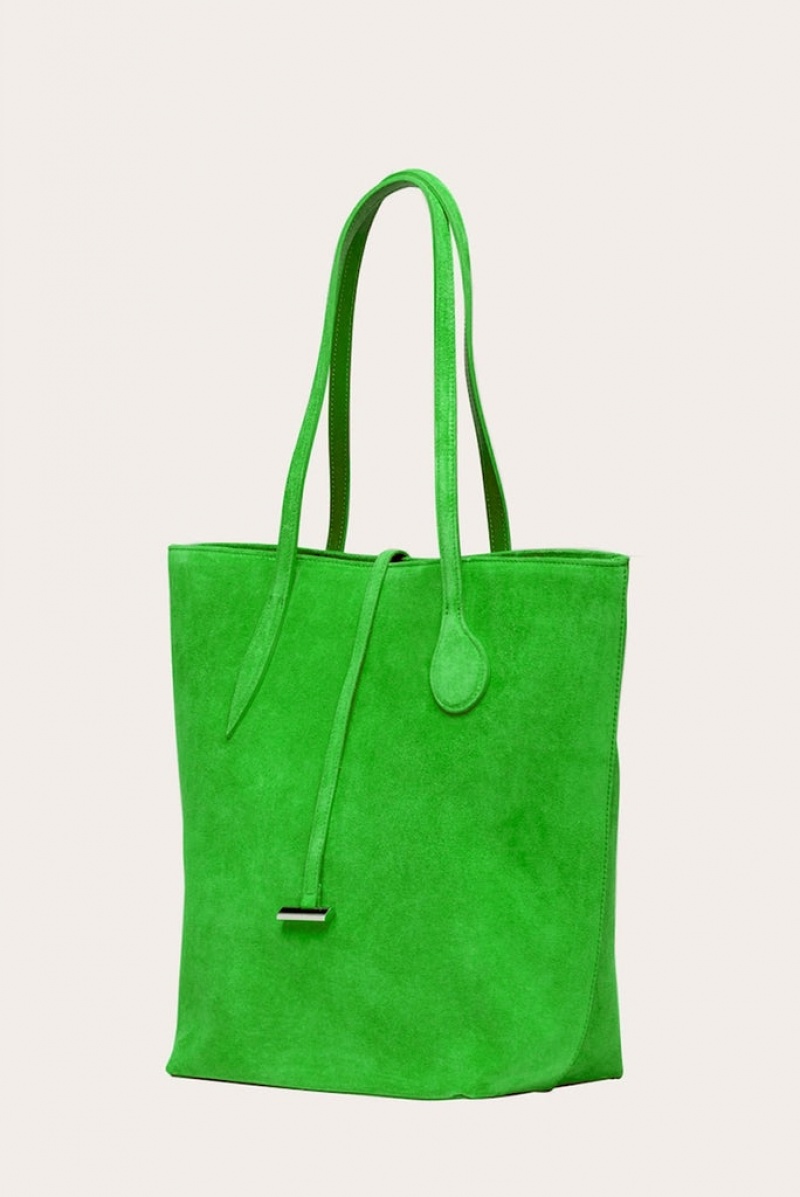 Green Little Liffner Tall Sprout Suede Women's Tote Bag | LFSHUP-704