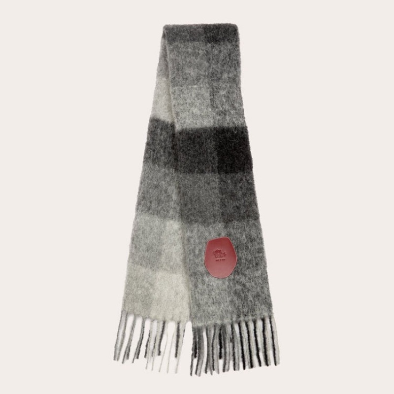 Grey Little Liffner Pull Through Check Women\'s Scarf | CQDJEB-834